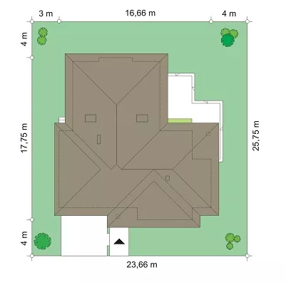 План этажа №1 1-этажного дома K-1260 в Тюмени