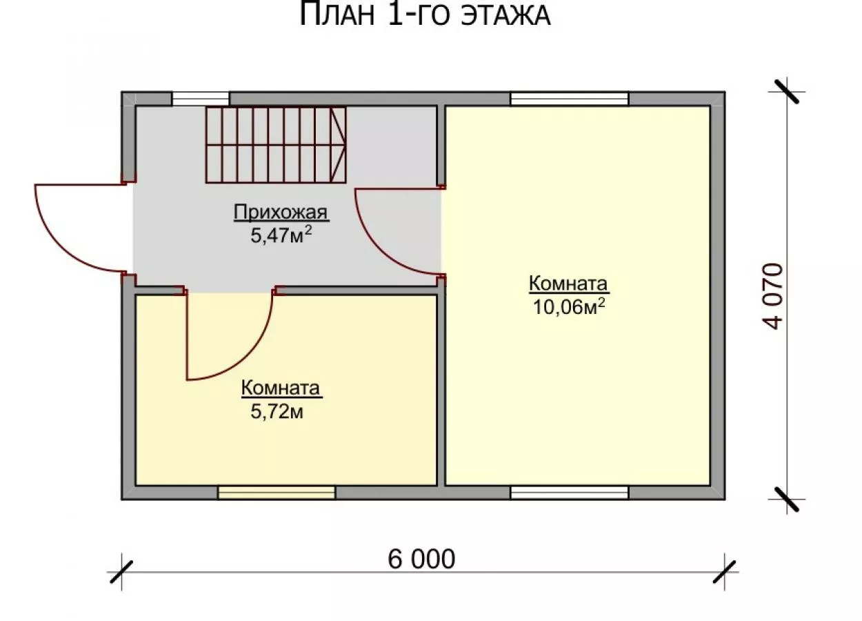 План этажа №1 2-этажного дома KR-225-2 в Тюмени