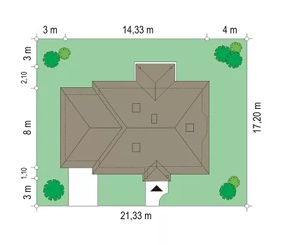 План этажа №1 1-этажного дома K-1107 в Тюмени