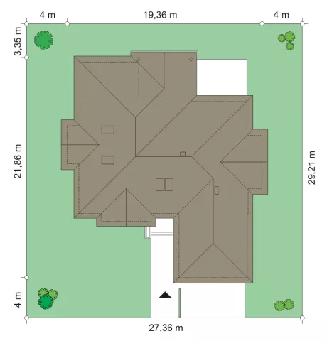 План этажа №1 1-этажного дома K-1298 в Тюмени