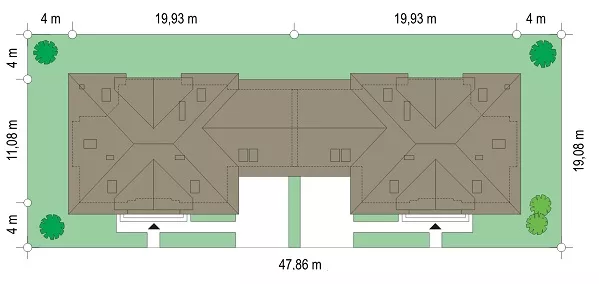 План этажа №1 1-этажного дома K-1279 в Тюмени