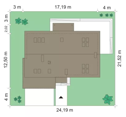 План этажа №1 1-этажного дома K-1302 в Тюмени
