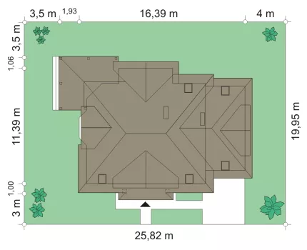 План этажа №1 1-этажного дома K-1276 в Тюмени