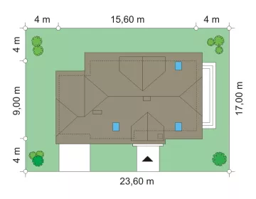 План этажа №1 1-этажного дома K-1220-2 в Тюмени