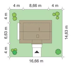 План этажа №1 1-этажного дома KR-178 в Тюмени