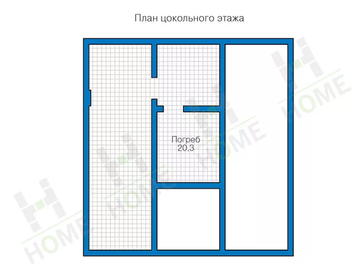 План этажа №1 2-этажного дома 40-57L в Тюмени
