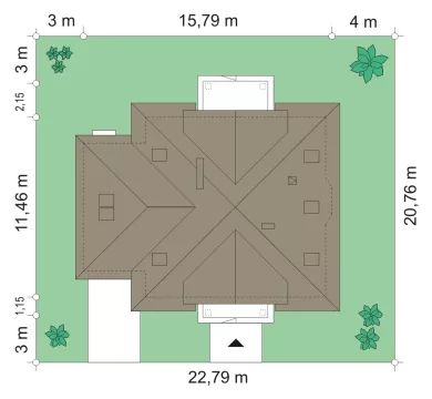 План этажа №1 1-этажного дома K-1283 в Тюмени