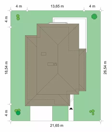 План этажа №1 2-этажного дома K-2329-2 в Тюмени