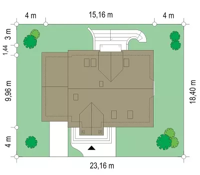 План этажа №1 1-этажного дома K-1229 в Тюмени
