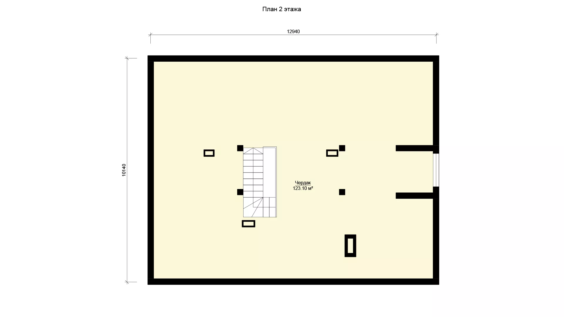 План этажа №1 1-этажного дома K-1114-2 в Тюмени
