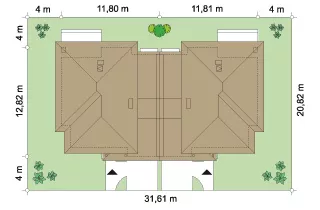 План этажа №1 2-этажного дома K-2228 в Тюмени