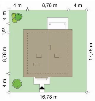 План этажа №1 1-этажного дома K-1111 в Тюмени