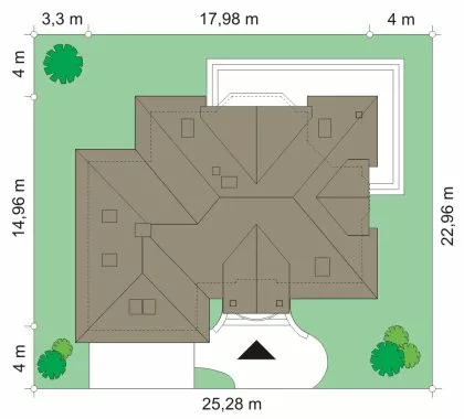 План этажа №1 1-этажного дома K-1315-2 в Тюмени