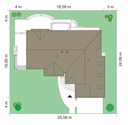 План этажа №1 2-этажного дома K-2406 в Тюмени