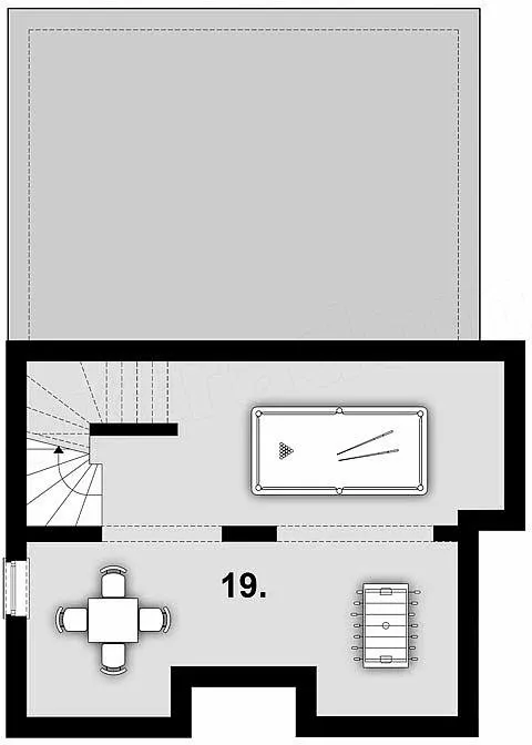 План этажа №1 2-этажного дома D-2288 в Тюмени