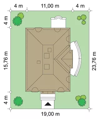 План этажа №1 2-этажного дома K-2295 в Тюмени