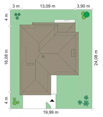 План этажа №1 2-этажного дома K-2364 в Тюмени