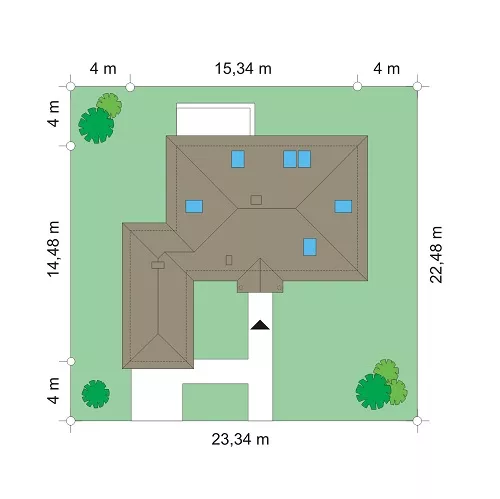 План этажа №1 1-этажного дома K-1157 в Тюмени