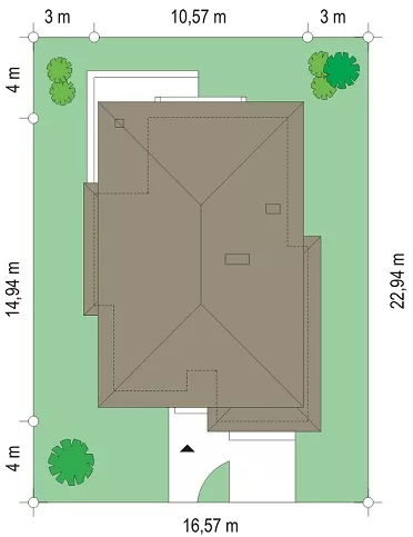 План этажа №1 2-этажного дома K-2233 в Тюмени