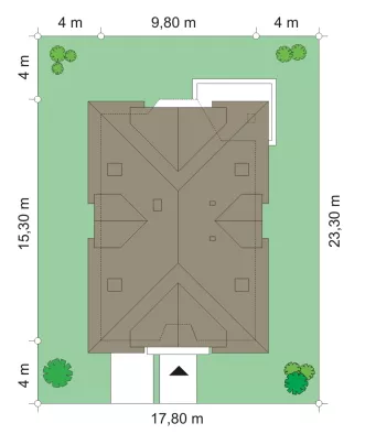 План этажа №1 1-этажного дома K-1246-3 в Тюмени