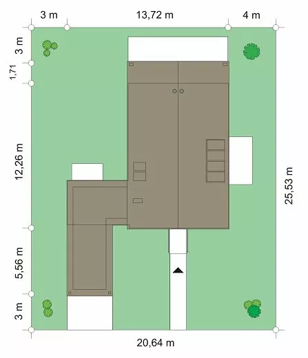 План этажа №1 1-этажного дома K-1178-2 в Тюмени