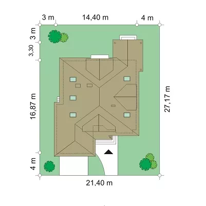 План этажа №1 1-этажного дома K-1303 в Тюмени