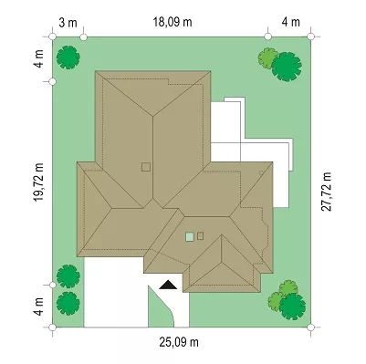 План этажа №1 1-этажного дома K-1236 в Тюмени