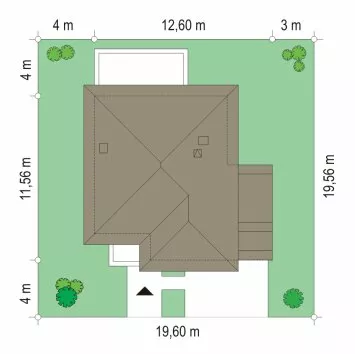 План этажа №1 2-этажного дома K-2226 в Тюмени