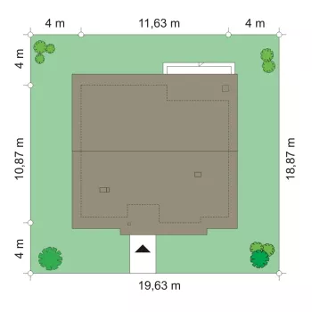 План этажа №1 1-этажного дома K-1114 в Тюмени