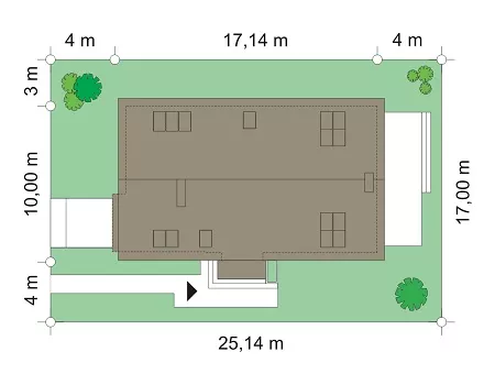 План этажа №1 1-этажного дома K-1281-2 в Тюмени
