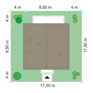 План этажа №1 1-этажного дома K-1146-2 в Тюмени