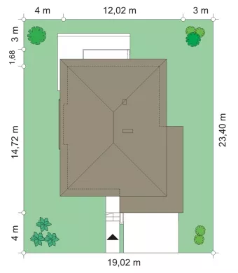 План этажа №1 2-этажного дома K-2259 в Тюмени