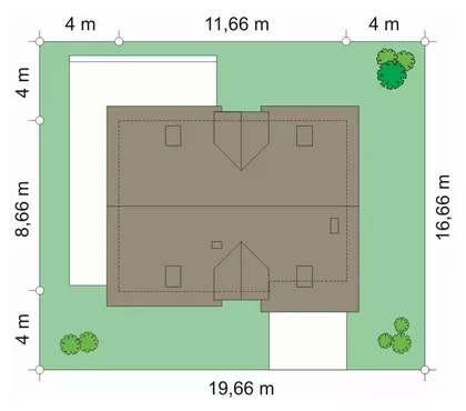 План этажа №1 1-этажного дома K-1171 в Тюмени
