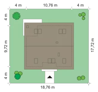 План этажа №1 1-этажного дома K-1149-2 в Тюмени
