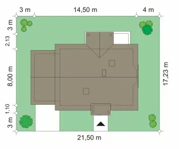 План этажа №1 1-этажного дома K-1108 в Тюмени