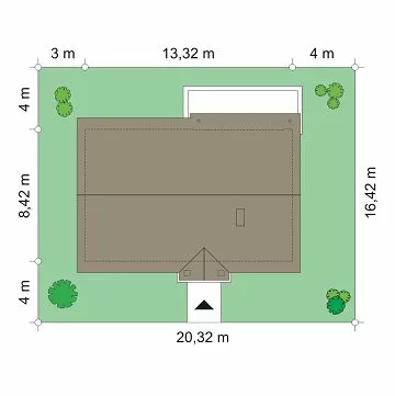 План этажа №1 1-этажного дома K-1112 в Тюмени