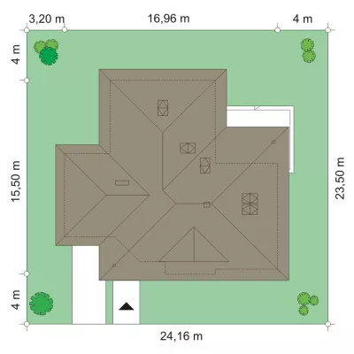 План этажа №1 1-этажного дома K-1231-2 в Тюмени