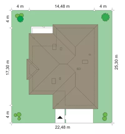 План этажа №1 1-этажного дома K-1252 в Тюмени