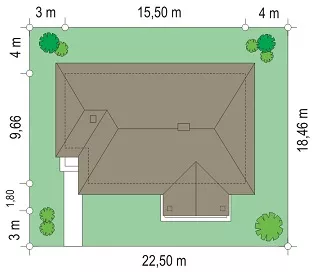 План этажа №1 1-этажного дома K-1144 в Тюмени