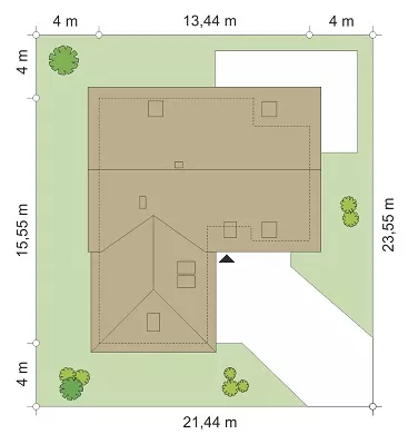 План этажа №1 1-этажного дома K-1252-2 в Тюмени
