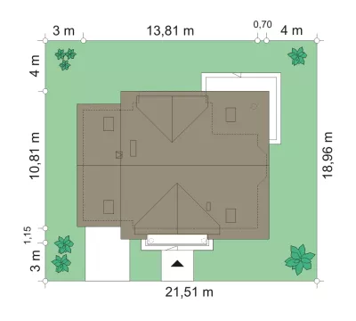 План этажа №1 1-этажного дома K-1232 в Тюмени