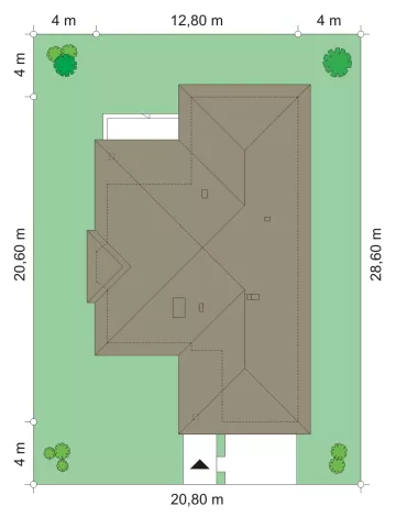 План этажа №1 1-этажного дома K-1226 в Тюмени