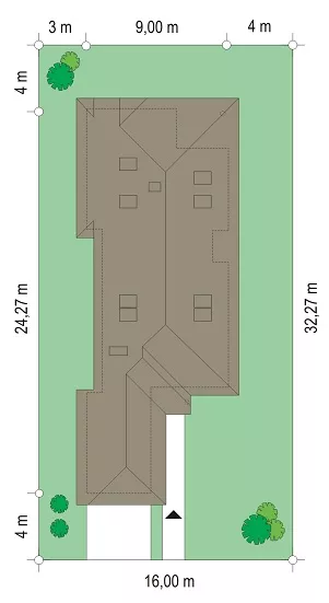 План этажа №1 1-этажного дома K-1214 в Тюмени