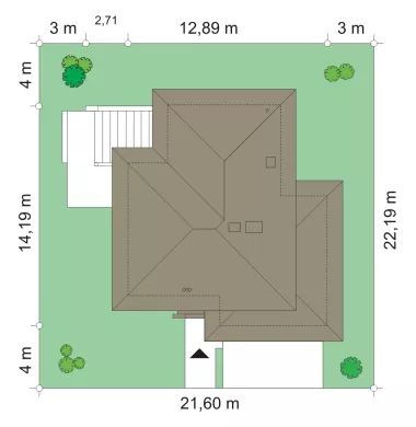 План этажа №1 2-этажного дома K-2254 в Тюмени