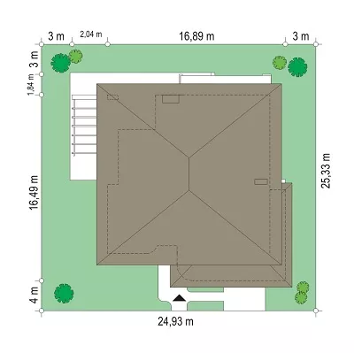 План этажа №1 2-этажного дома K-2422 в Тюмени