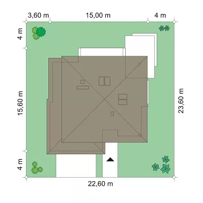План этажа №1 2-этажного дома K-2305-2 в Тюмени