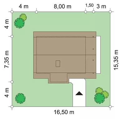 План этажа №1 1-этажного дома K-182 в Тюмени