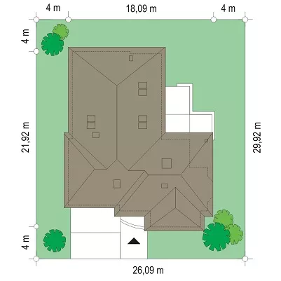 План этажа №1 1-этажного дома K-1347 в Тюмени