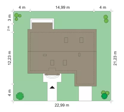 План этажа №1 1-этажного дома K-1148 в Тюмени