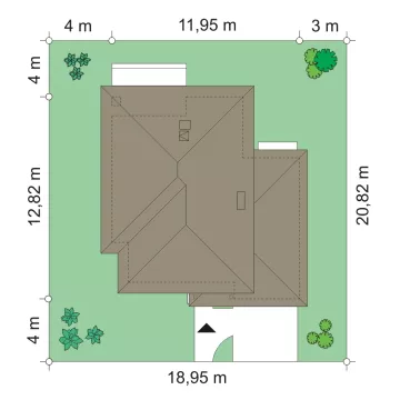 План этажа №1 2-этажного дома K-2218 в Тюмени